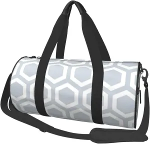 Large Weekender Overnight Bag Fashion Sports Gym Bag Hexagon Geometric Pattern Travel Duffel Bag With Adjustable Shoulder Strap
