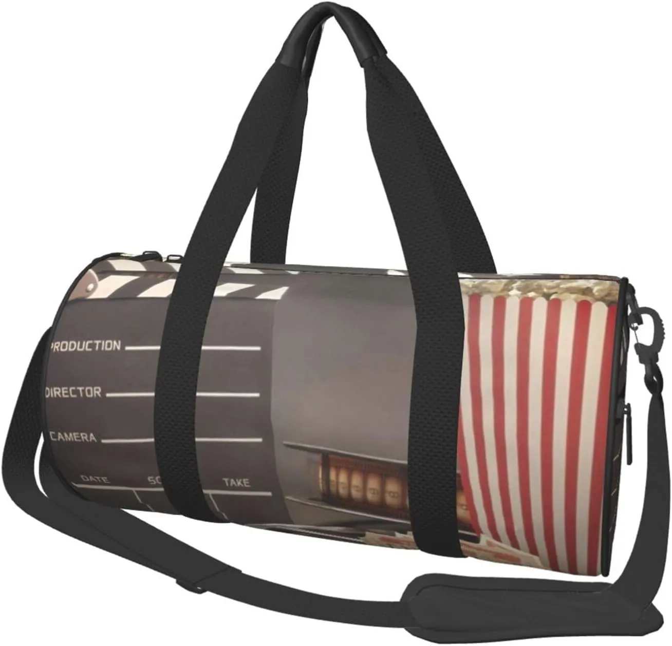 Large Weekender Overnight Bag Fashion Sports Gym Bag Movie Theater Fashion Cinema Film Travel Duffel Bag With Adjustable Shoulder Strap