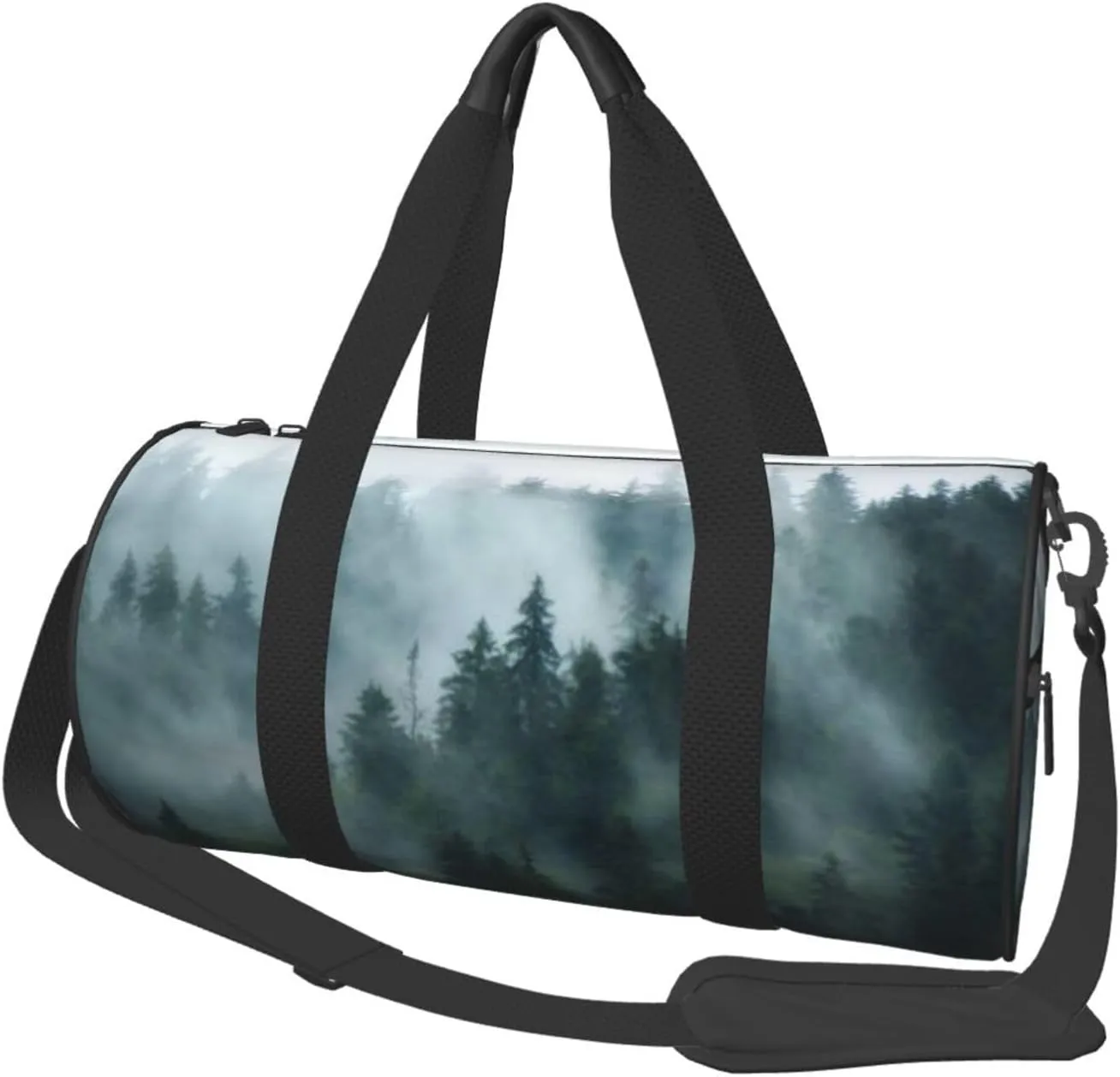 Large Weekender Overnight Bag Fashion Sports Gym Bag Mysterious Forest Dreamy Clouds Travel Duffel Bag With Adjustable Shoulder Strap