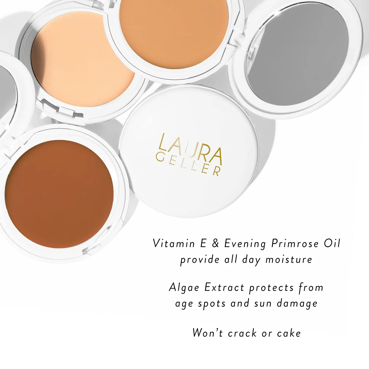 LAURA GELLER NEW YORK Timeless Skin Cream Compact Foundation, Medium to Full Coverage, Deep 430