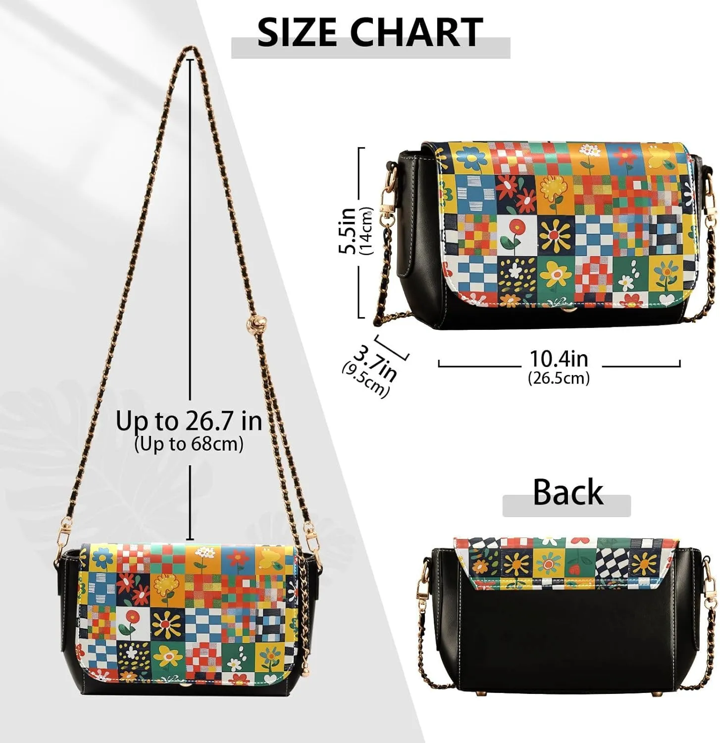 Leather Clamshell Crossbody Handbag with Detachable Adjustable Shoulder Strap Bag for Women Work Travel