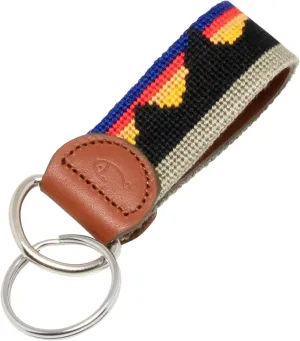Leather Hand-Stitched Needlepoint Key Fob or Key Chain