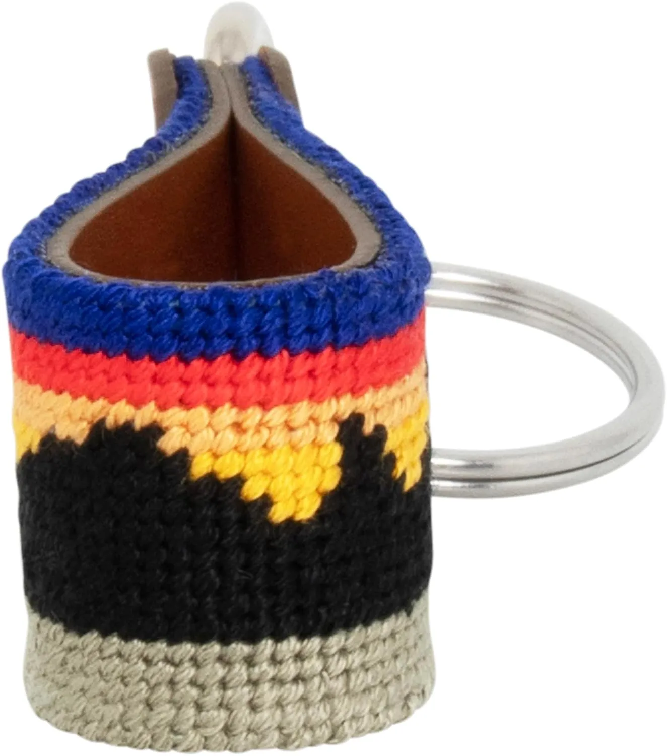 Leather Hand-Stitched Needlepoint Key Fob or Key Chain
