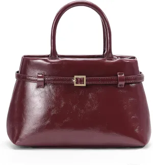 Leather Handbags for Women Small Tote Bag Top Handle Purse Satchel