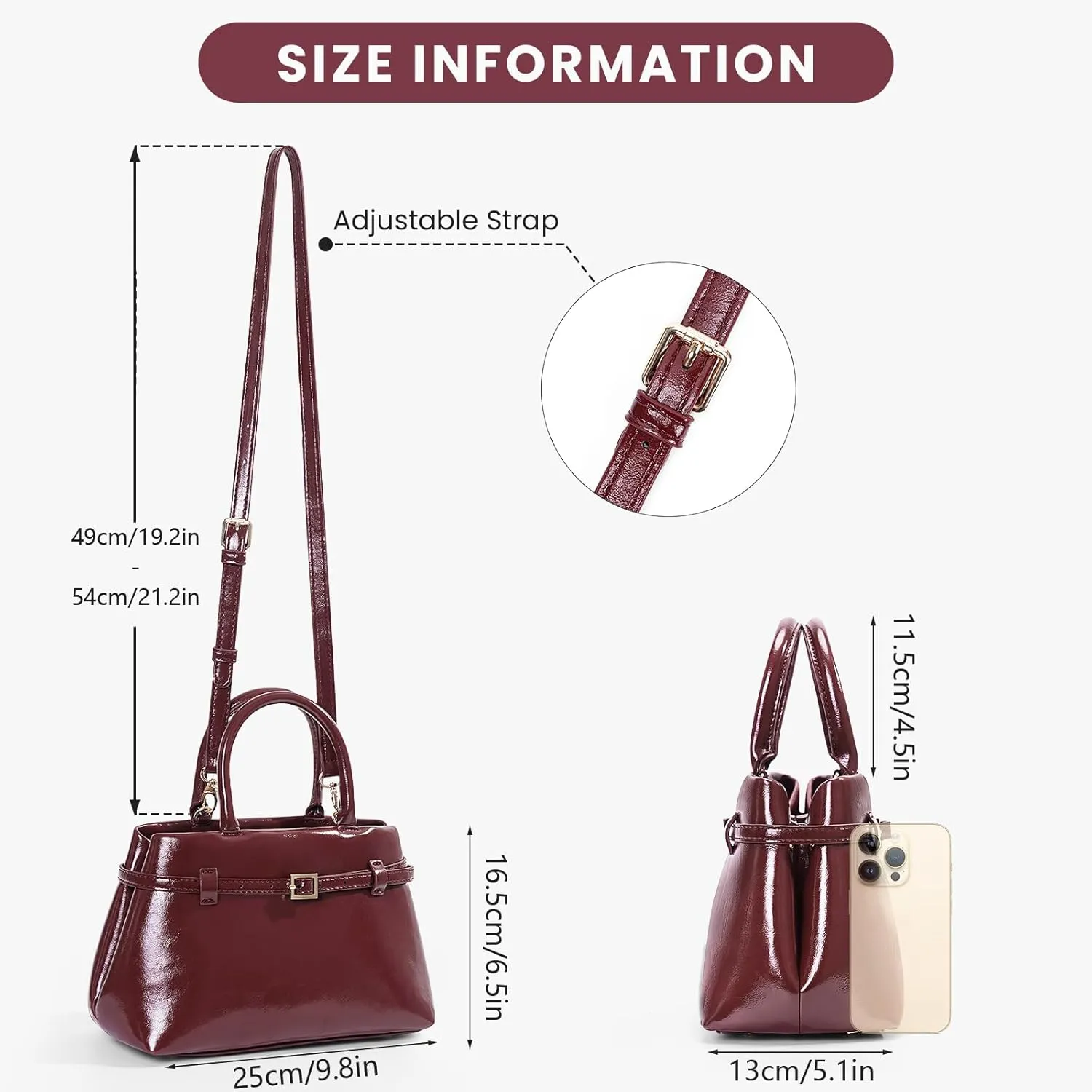 Leather Handbags for Women Small Tote Bag Top Handle Purse Satchel