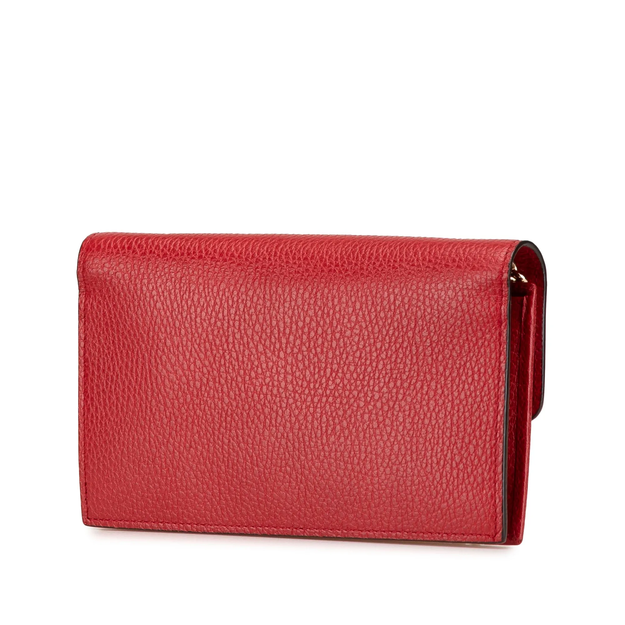 Leather Interlocking G Dollar Wallet on Chain