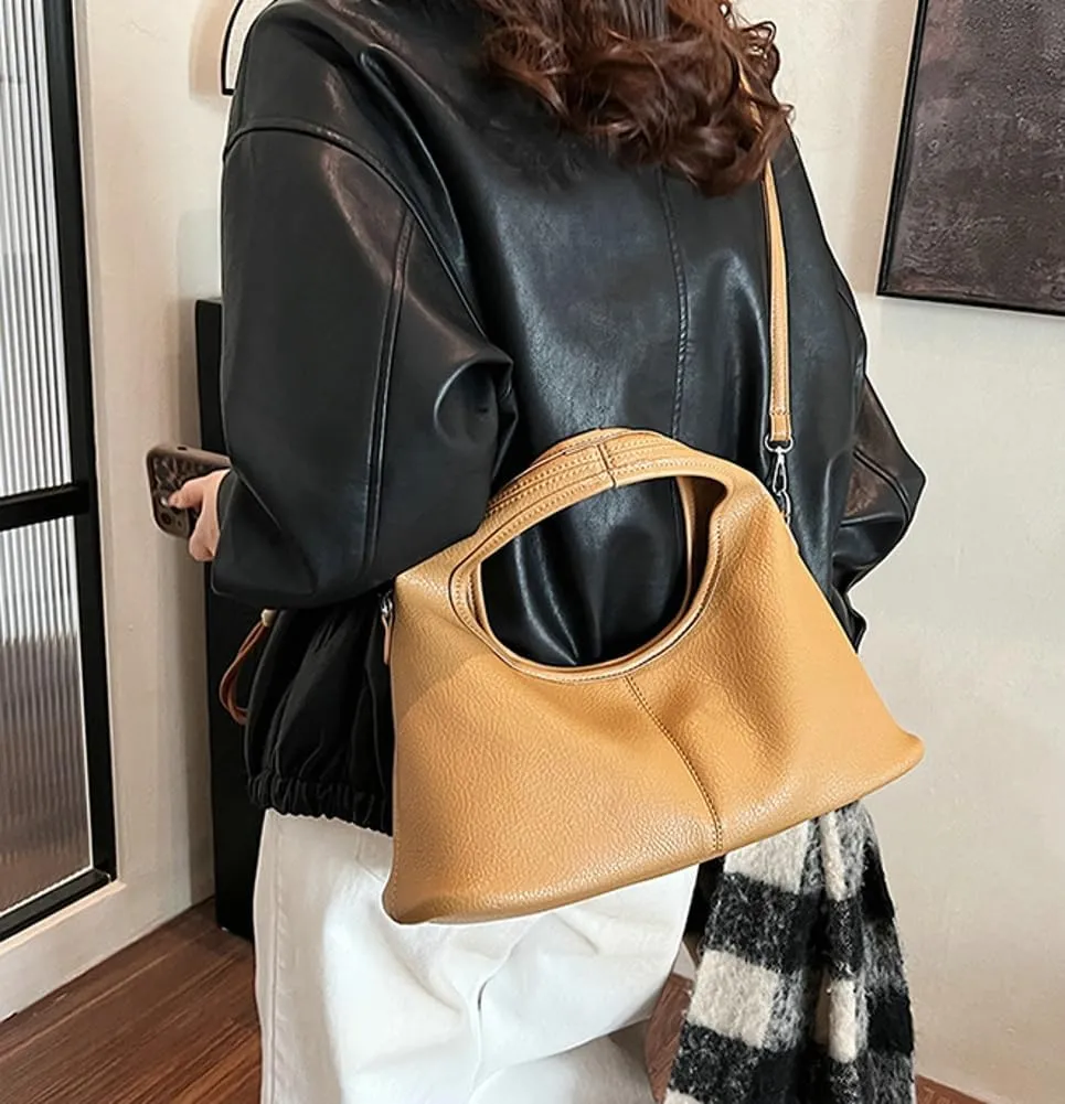 Leather Tote Bag for Women Leather Purse Women's Crossbody Handbags Slouchy Shoulder Bag Work Tote Trendy Vintage Bags