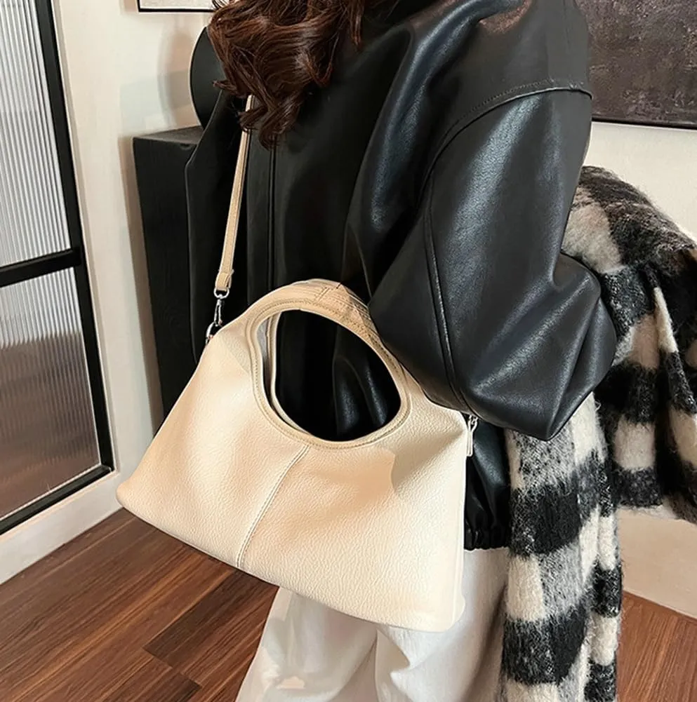 Leather Tote Bag for Women Leather Purse Women's Crossbody Handbags Slouchy Shoulder Bag Work Tote Trendy Vintage Bags