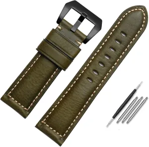 Leather Watch Band for Men, Suitable for Panerai Seiko Citizen Jeep Italian Leather Watch Chain 22mm 24mm 26mm WatchBands