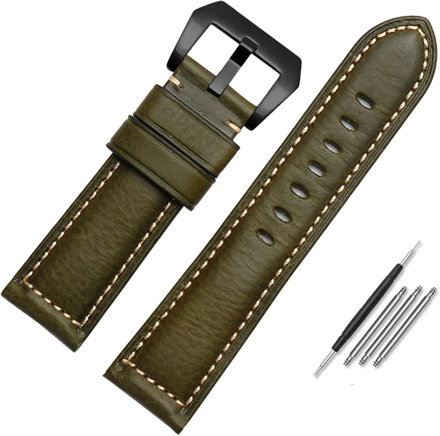 Leather Watch Band for Men, Suitable for Panerai Seiko Citizen Jeep Italian Leather Watch Chain 22mm 24mm 26mm WatchBands