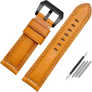 Leather Watch Band for Men, Suitable for Panerai Seiko Citizen Jeep Italian Leather Watch Chain 22mm 24mm 26mm WatchBands