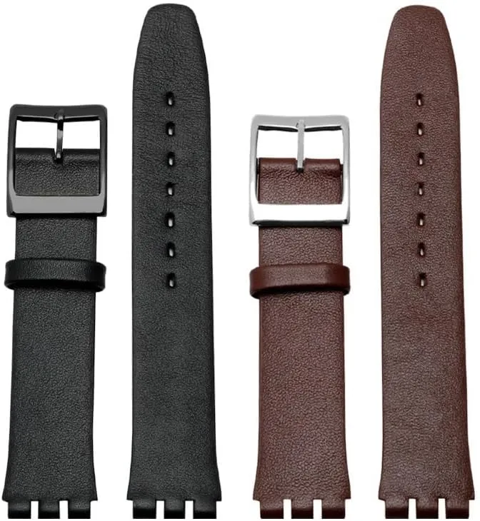 Leather Watch Strap For Swatch SYXS106/115/116 Cowhide Watch Chain For Women, 17mm Wacth Band