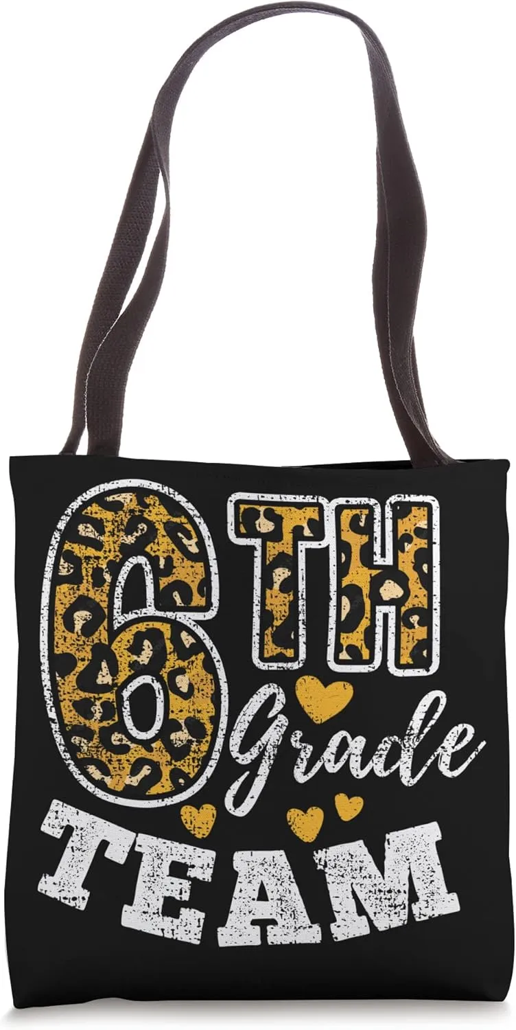 Leopard Print Sixth Grade Teacher 6th Grade Team Vintage Tote Bag