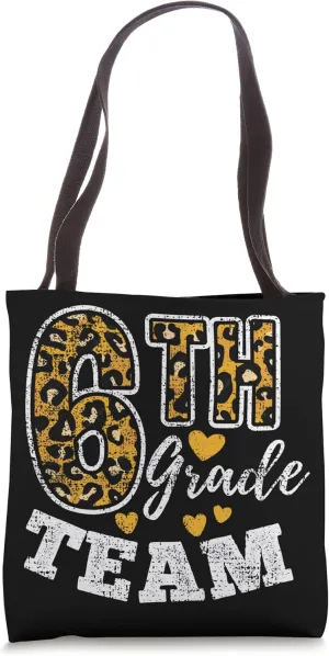 Leopard Print Sixth Grade Teacher 6th Grade Team Vintage Tote Bag