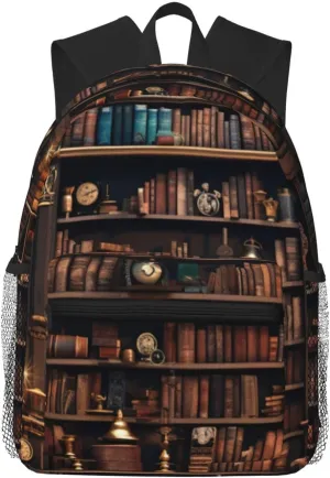 Library Bookshelf Print Lightweight And Comfortable Duffel Bag, Casual Daypack, Multipurpose Backpack