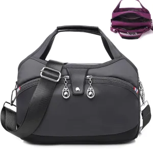Lightweight Anti Theft Handbag, Anti Theft Handbag, Fashion Anti-Theft Handbag, Fashion Waterproof Anti-Theft Handbag, Waterproof Oxford Cloth Satchel, Zipper Multi-Layer (Dark Gray)