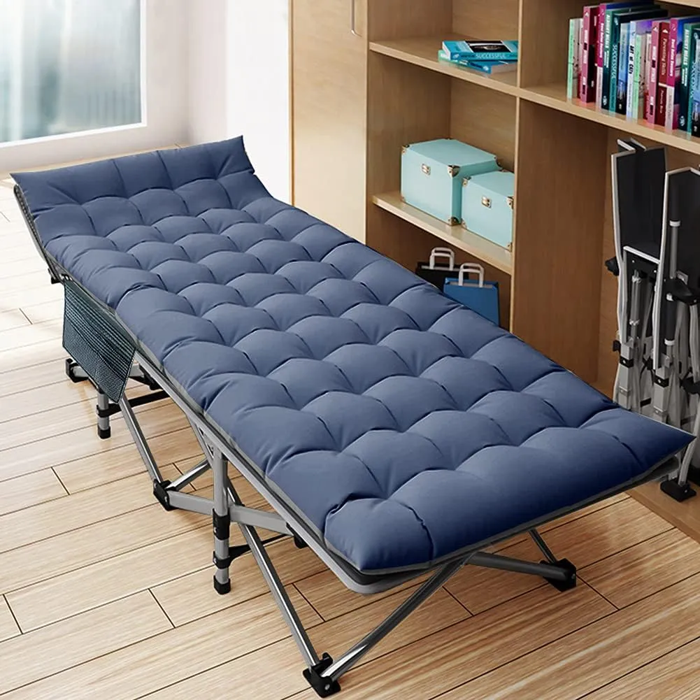 LILYPELLE 2 Pack Folding Camping Cot W/Mattress, 78" L x 32" W x 18" H Cot Bed, Heavy Duty Wide Camping Cot XXL for Adults, Portable Sleeping Cot Bed for Travel Camping/Office, Home Nap