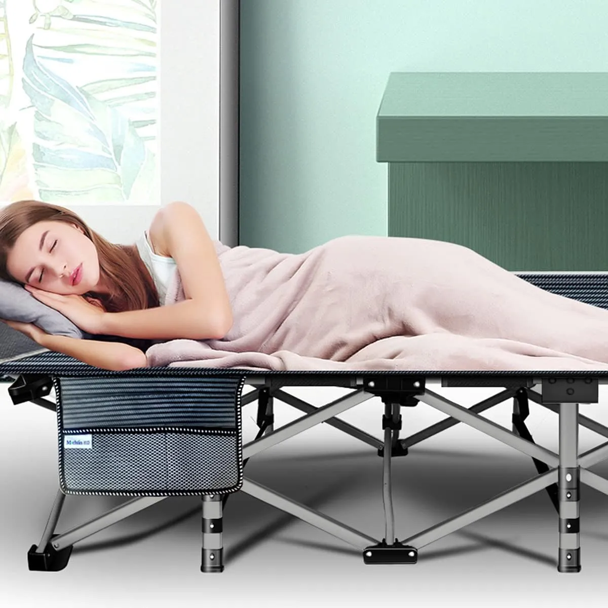 LILYPELLE 2 Pack Folding Camping Cot W/Mattress, 78" L x 32" W x 18" H Cot Bed, Heavy Duty Wide Camping Cot XXL for Adults, Portable Sleeping Cot Bed for Travel Camping/Office, Home Nap