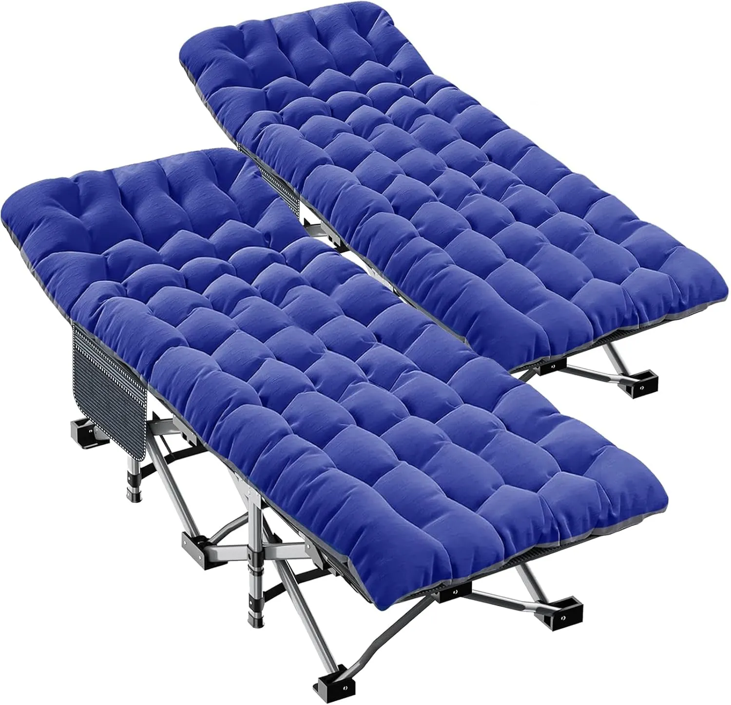 LILYPELLE 2 Pack Folding Camping Cot W/Mattress, 78" L x 32" W x 18" H Cot Bed, Heavy Duty Wide Camping Cot XXL for Adults, Portable Sleeping Cot Bed for Travel Camping/Office, Home Nap