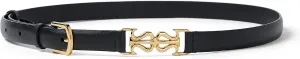 LilySilk Womens Clasp Leather Skinny Belt for Dresses Pants & Jeans, Adjustable & Stretchable Waistband with Metal Buckle