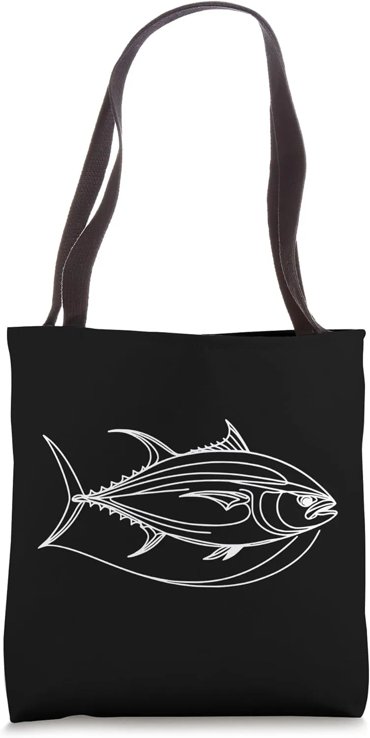 Line Art Fish Aquarist & Ichthyologist Southern Bluefin Tun Tote Bag