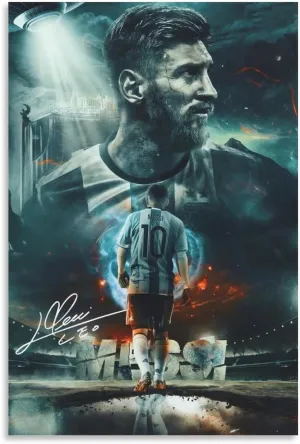 Lionel Messi Poster 1 Wall Art Canvas Print Poster Home Bathroom Bedroom Office Living Room Decor Canvas Poster Unframe: 16x24inch(40x60cm)