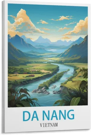 LNHZGNJN Da Nang Vietnam Vintage Travel Posters 20x30inch(50x75cm) Canvas Wall Art Wall Print Painting Decor Living Room Bedroom Decor