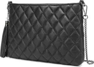 lola mae Women's Wristlet Handbags Simple Quilted Small Clutch Crossbody Bag