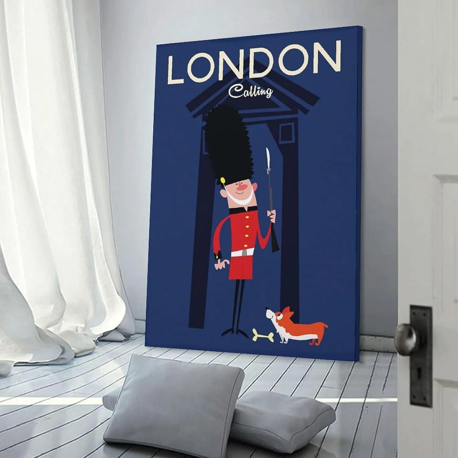 London Guard England Vintage Travel Poster Print Canvas Wall Art for Bedroom Living Room HD Print Posters 08x12inch(20x30cm)