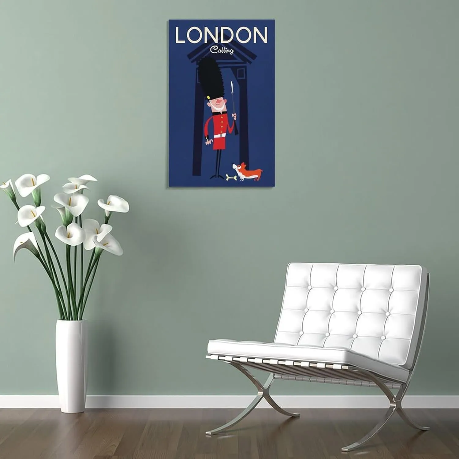 London Guard England Vintage Travel Poster Print Canvas Wall Art for Bedroom Living Room HD Print Posters 08x12inch(20x30cm)