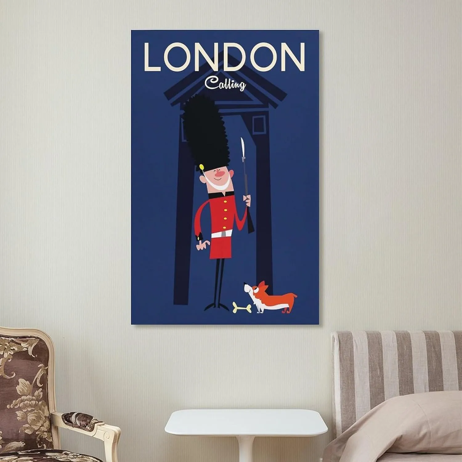 London Guard England Vintage Travel Poster Print Canvas Wall Art for Bedroom Living Room HD Print Posters 08x12inch(20x30cm)