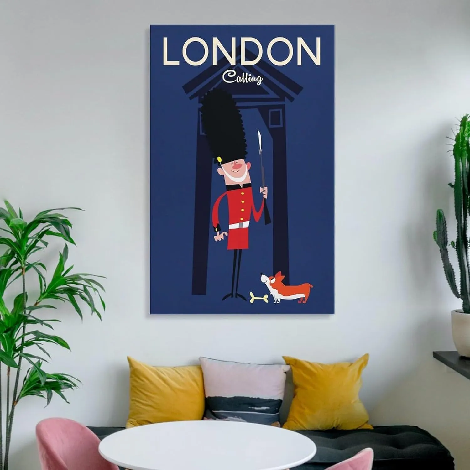 London Guard England Vintage Travel Poster Print Canvas Wall Art for Bedroom Living Room HD Print Posters 08x12inch(20x30cm)