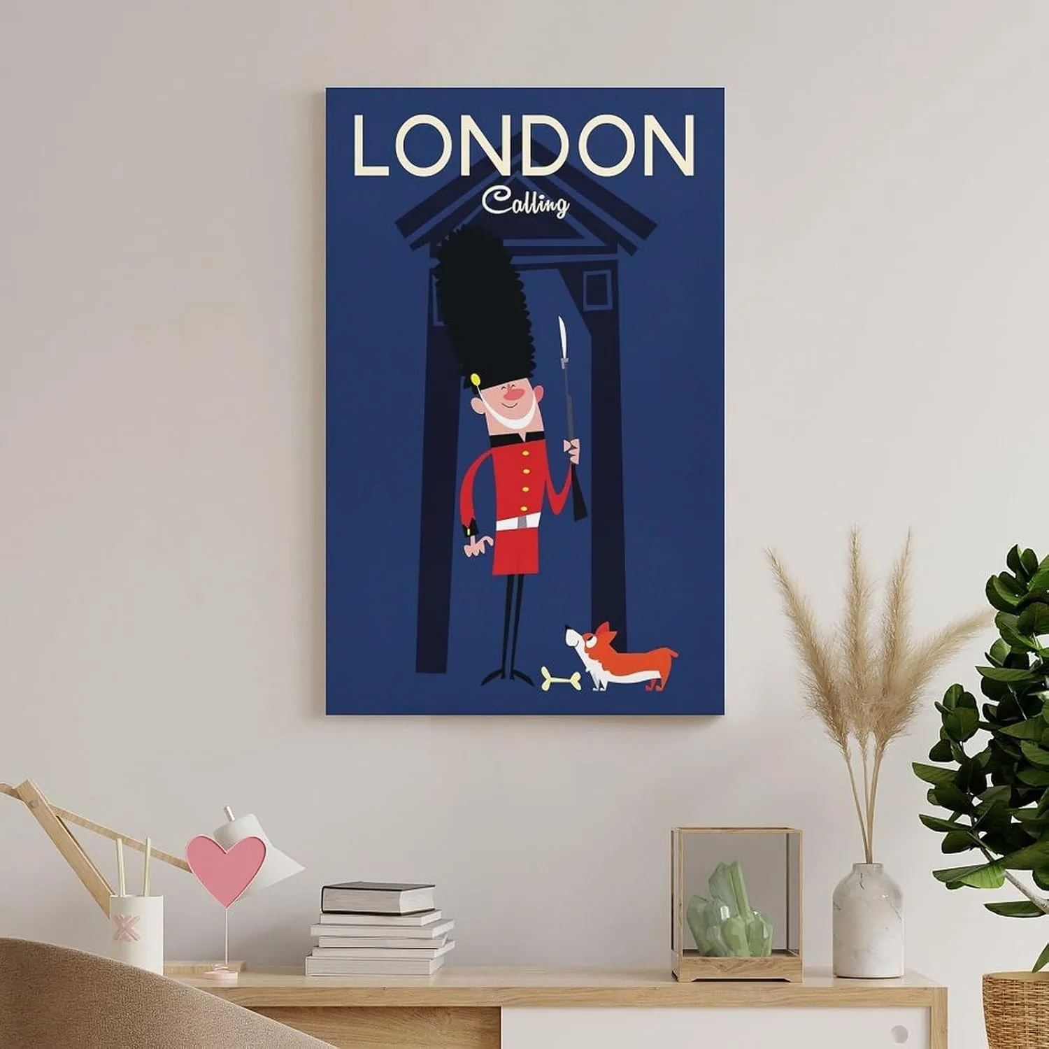 London Guard England Vintage Travel Poster Print Canvas Wall Art for Bedroom Living Room HD Print Posters 08x12inch(20x30cm)