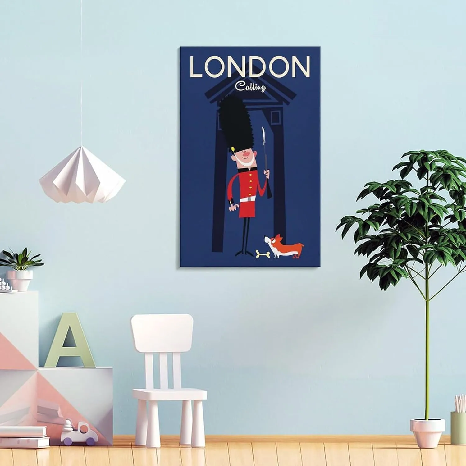 London Guard England Vintage Travel Poster Print Canvas Wall Art for Bedroom Living Room HD Print Posters 08x12inch(20x30cm)