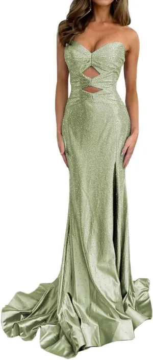 Long Homecoming Dresses Mermaid Prom Dresses Bridesmaid Formal Satin Cocktail Party Gown for Women Teens