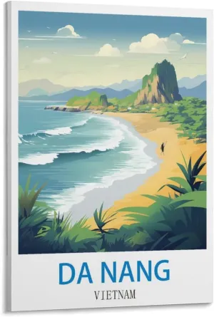 LUOKINU Da Nang Vietnam Vintage Travel Posters 12x18inch(30x45cm) Decorative Painting Canvas Wall Posters And Art Picture Print Modern Family Bedroom Decor Posters