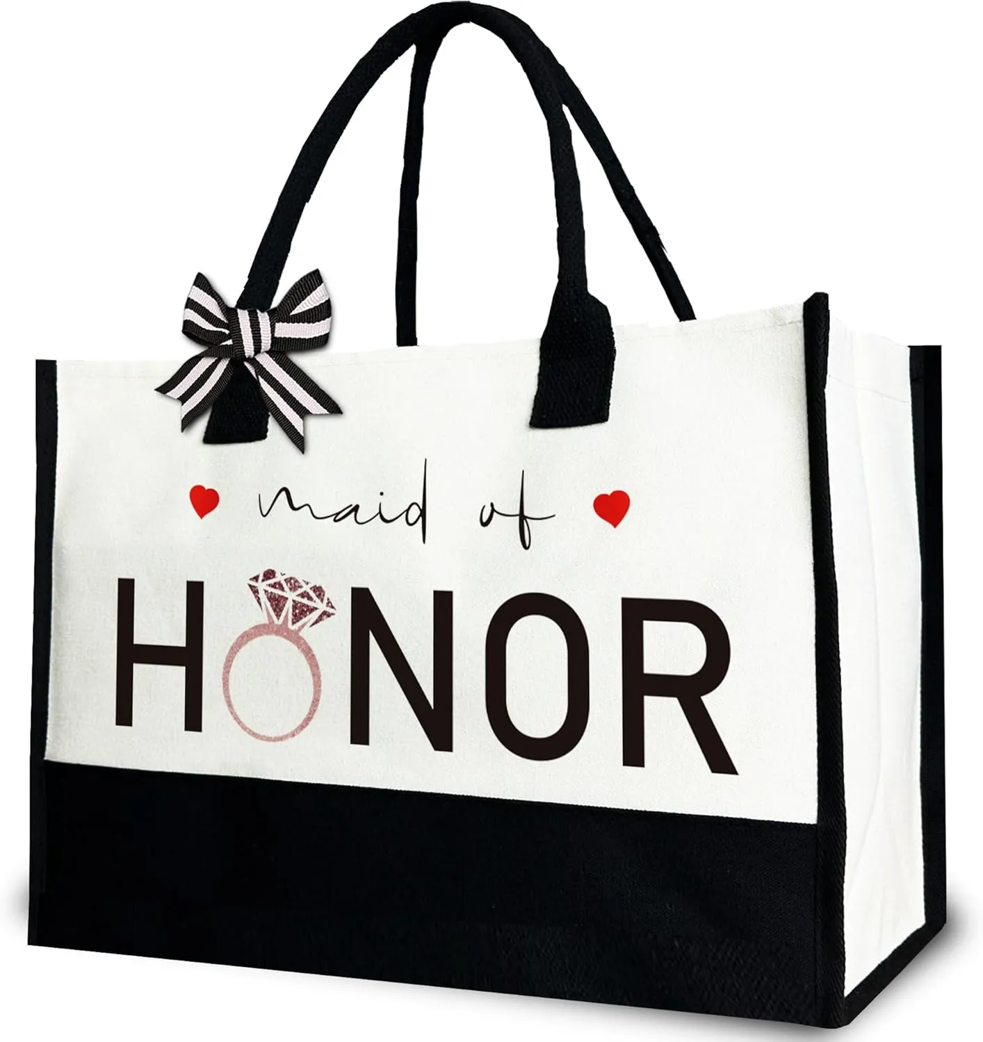 Maid of Honor Tote Bag, Wedding Canvas Tote Bag for Bridesmaid, Gift for Maid of Honor from the Bride, Bridal Shower, Bachelorette Party, Engagement, 12x17 inch