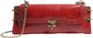 MakeMeChic Women's Faux Leather Crossbody Handbag Flap Turn Lock Chain Shoulder Bag