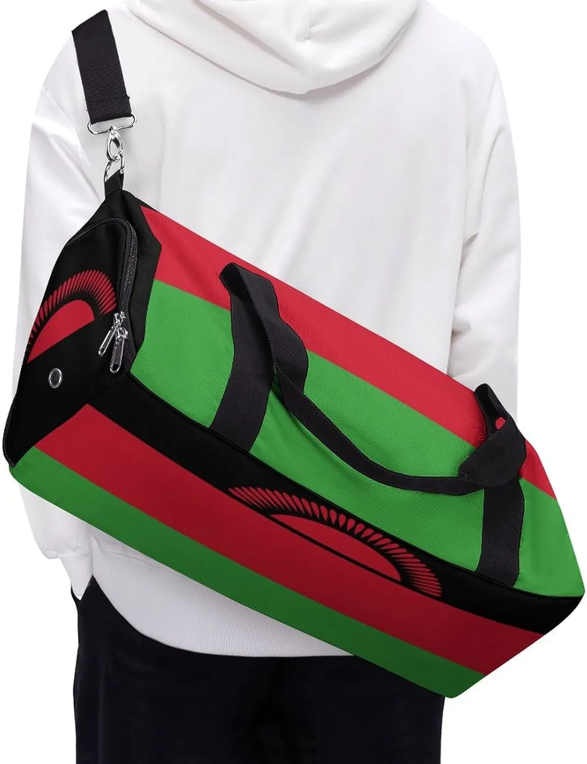 Malawi Flag Duffel Bag for Boys Girls with Shoe Compartment for Travel Gym