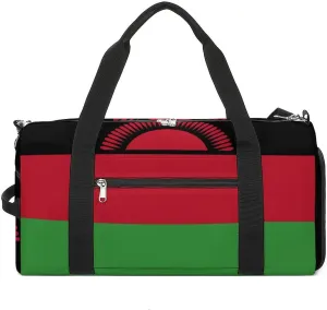 Malawi Flag Duffel Bag for Boys Girls with Shoe Compartment for Travel Gym