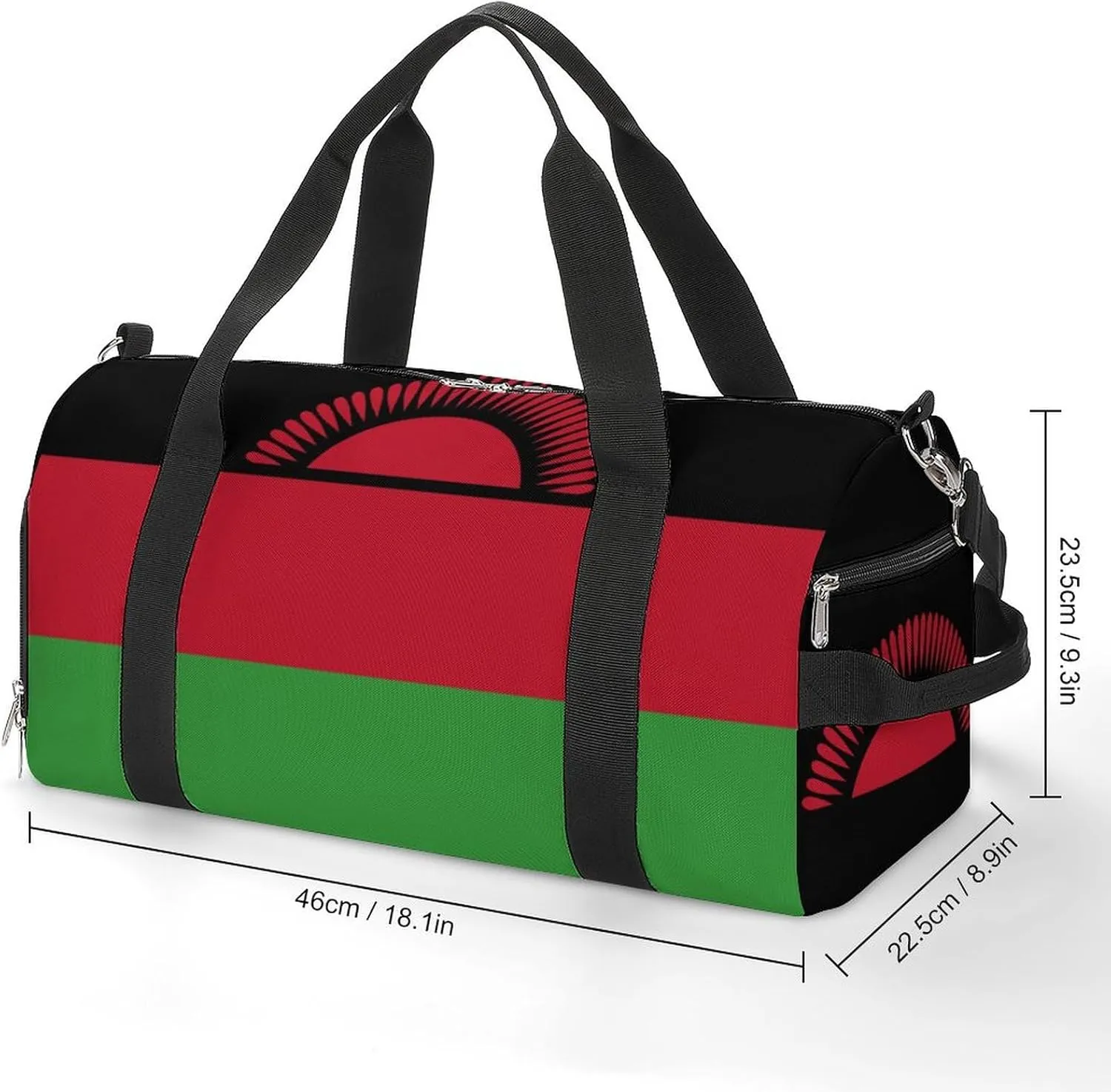 Malawi Flag Duffel Bag for Boys Girls with Shoe Compartment for Travel Gym