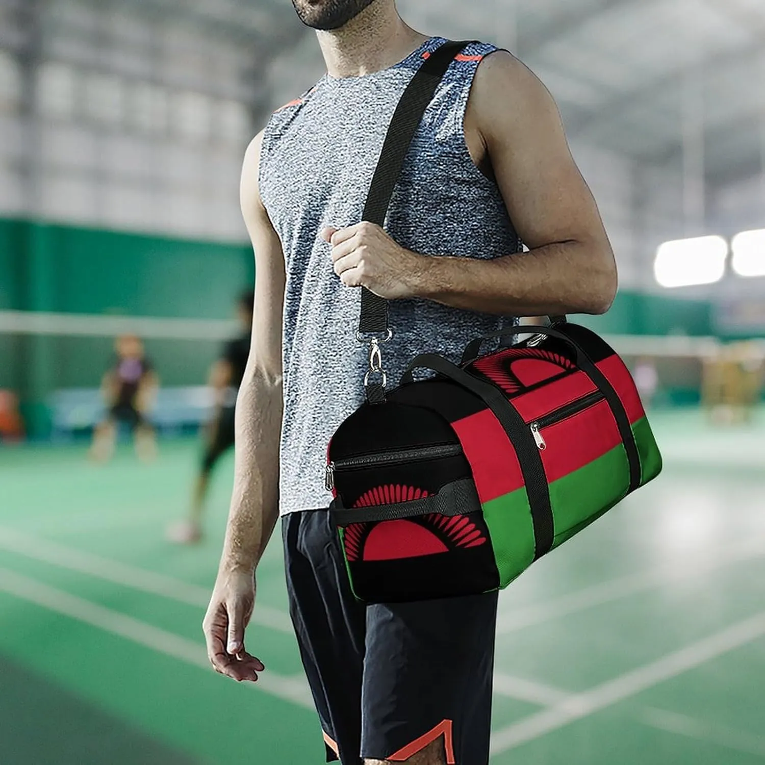 Malawi Flag Duffel Bag for Boys Girls with Shoe Compartment for Travel Gym