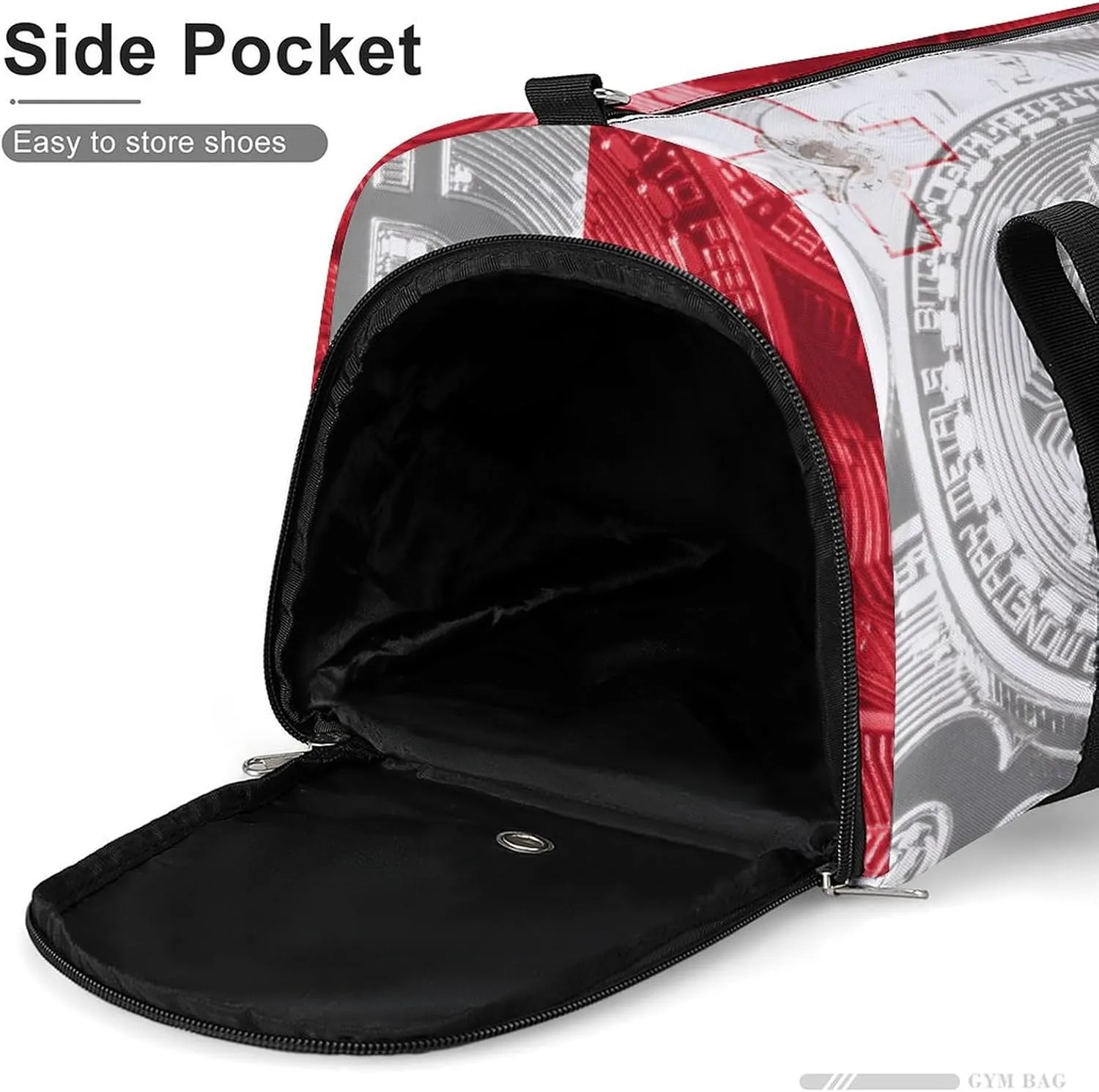 Malta Flag Bitcoin Sports Duffel Bag with Wet Pocket and Shoe Compartment for Gym