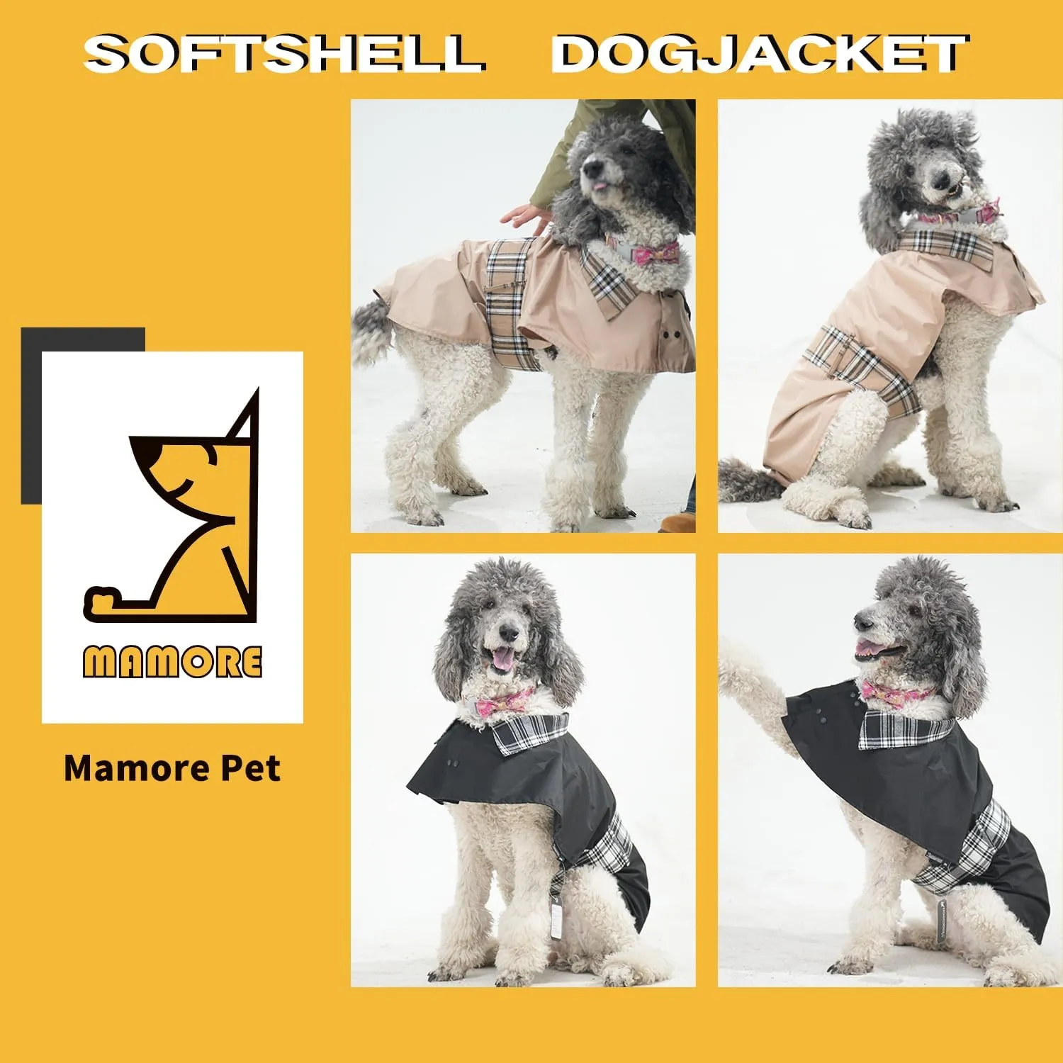 MAMORE Dog Jacket Waterproof Outdoor Vest for Smal Medium Large Dogs, Windproof Adjustable Breathable Lightweight Fashion Casual Dog Clothes (Khaki, Small)