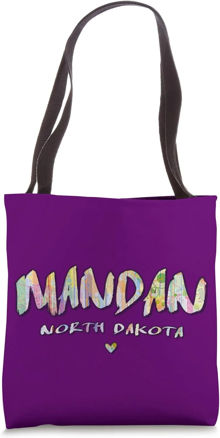 Mandan North Dakota - Mandan ND Watercolor Logo Tote Bag