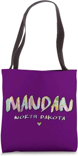 Mandan North Dakota - Mandan ND Watercolor Logo Tote Bag