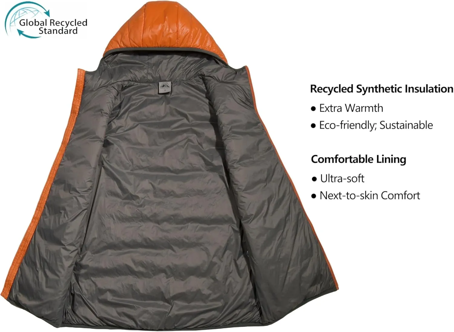 Mapamyumco Men’s Lightweight Puffer Vest with Hood, Water-Resistant Sleeveless Jacket for Hiking Ski