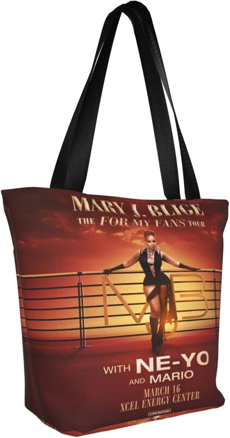 Mary J Musics Blige Shoulder Bag, Customized Shopping Tote Portable Canvas Bag