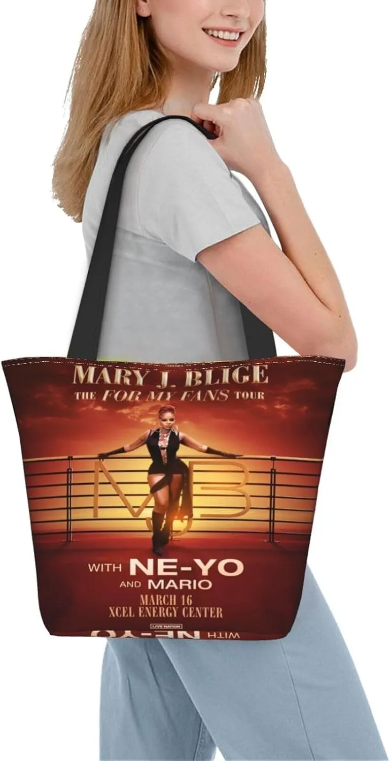 Mary J Musics Blige Shoulder Bag, Customized Shopping Tote Portable Canvas Bag