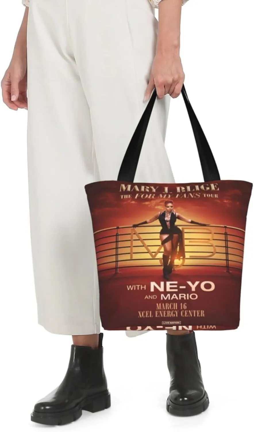 Mary J Musics Blige Shoulder Bag, Customized Shopping Tote Portable Canvas Bag